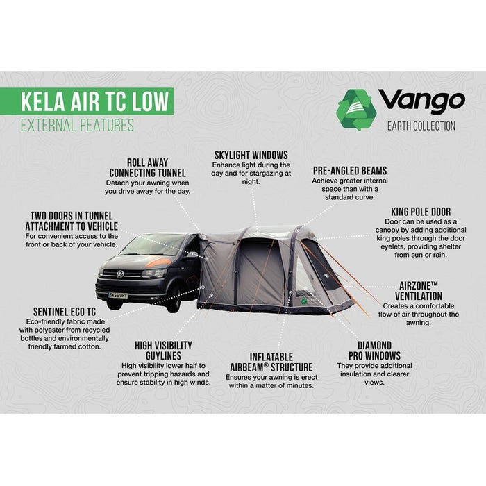 Vango Kela Air TC Low Drive Away Awning (180 - 210cm) Campervan - Vango - Van Life Living