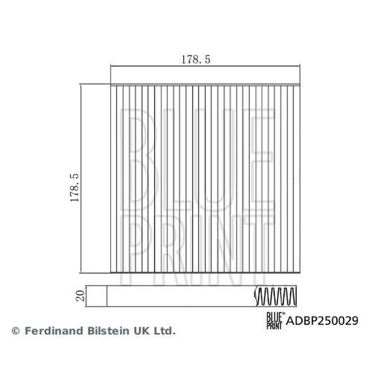 Blue Print Cabin Air Filter (Pollen Filter) ADBP250029