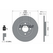 Textar 2 x Solid Brake Discs 92029900