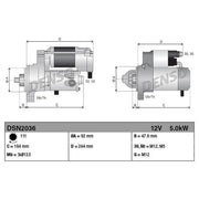Denso Starter Motor 12V 5kW 11 Teeth DSN2036