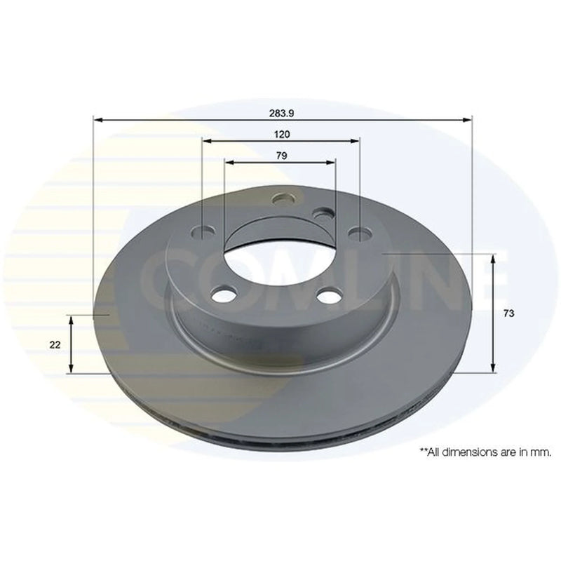 Comline 2 x Vented Front Brake Discs ADC2823V-x2