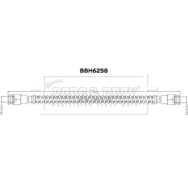 Borg & Beck Brake Hydraulic Hose Line Rear Right BBH6258