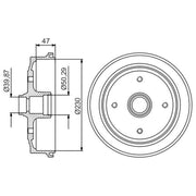 Bosch Brake Drum Assembly Front 0 986 477 176