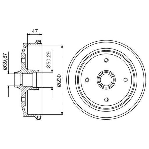 Bosch Brake Drum Assembly Front 0 986 477 176