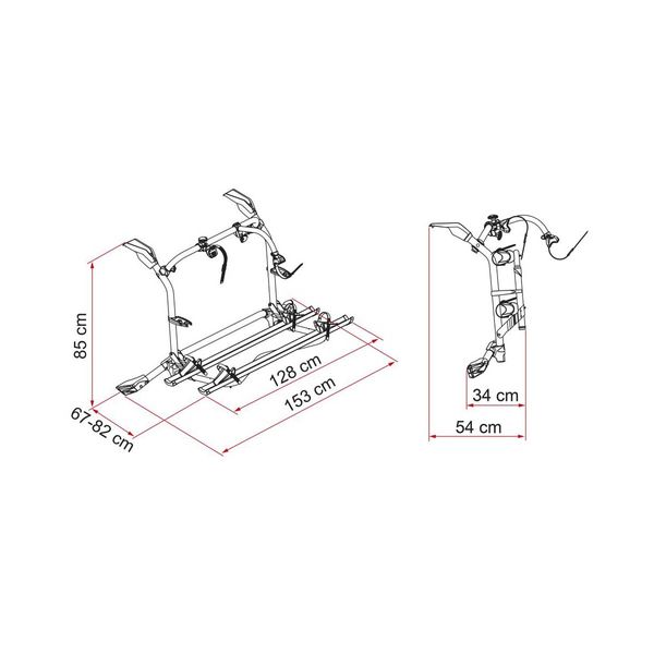 Fiamma VW T6 Pro Deep Black ** Fits VW T6 Transporter / Caravelle / Multivan / California  (2014) Bike Rack