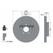 Textar 2 x Vented Front Brake Discs 92323605-x2