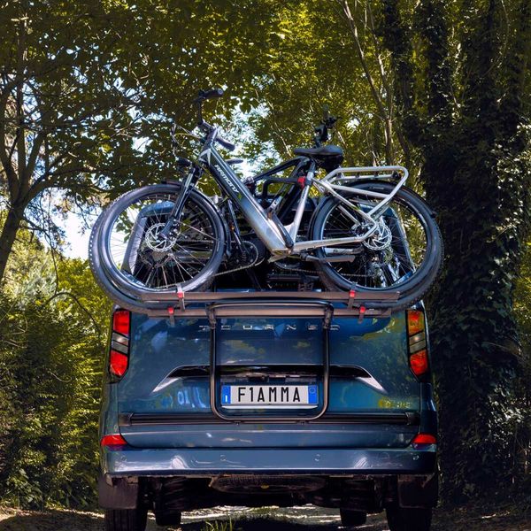 Carry-Bike Ford Custom V710 (fits Transit/Tourneo Custom single tailgate ?2023–, H1, also lift roof + VW Transporter/Caravelle ?2025, Rail Plus, 2–4 bikes / 2 E-Bike)