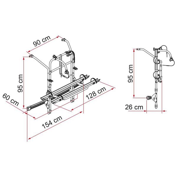 Fiamma Mercedes V Class Premium * Mercedes V Class III series,Vito III series and MarcoPolo III series with a singletailgate (2014) Bike Rack