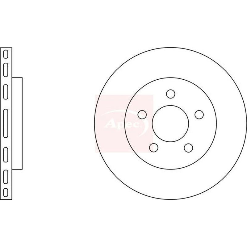 Apec 2 x Vented Front Brake Discs DSK2037-x2