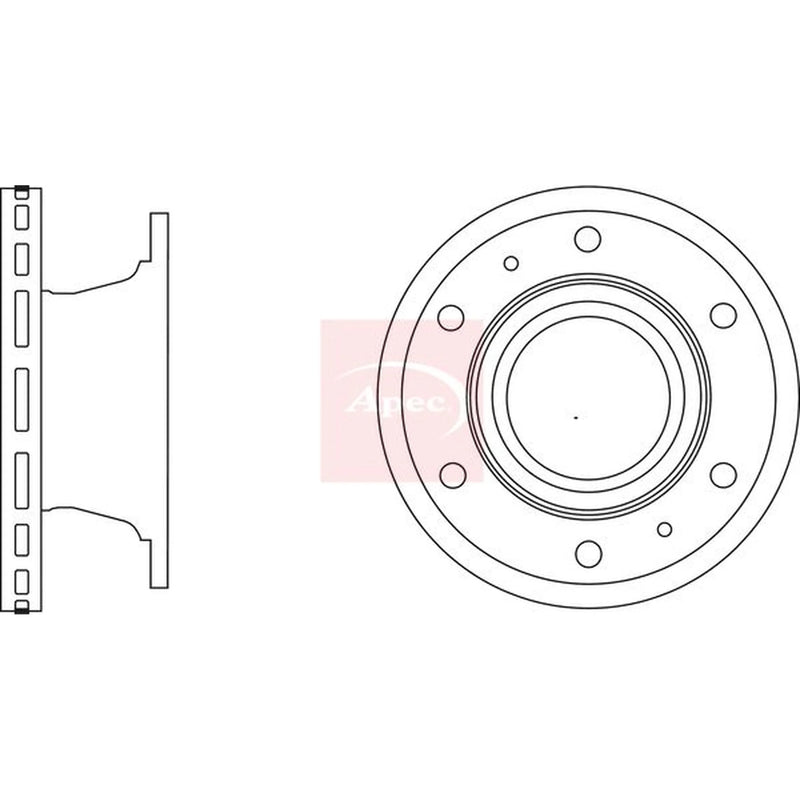 Apec 2 x Vented Brake Discs DSK2872 OE 2996419 7189265