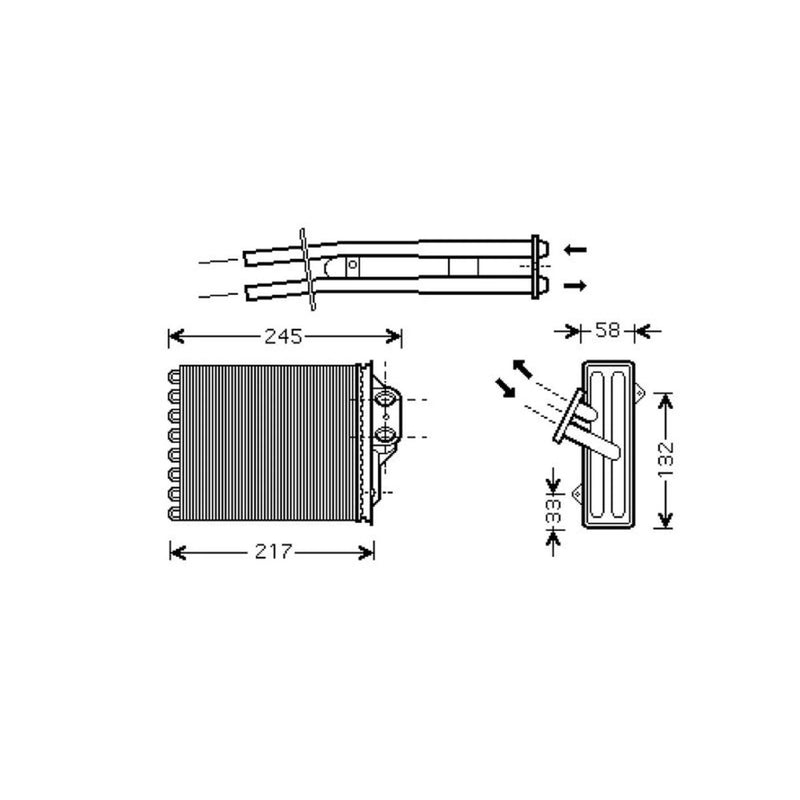 Valeo Heater Matrix Core Heat Exchanger Front 812336