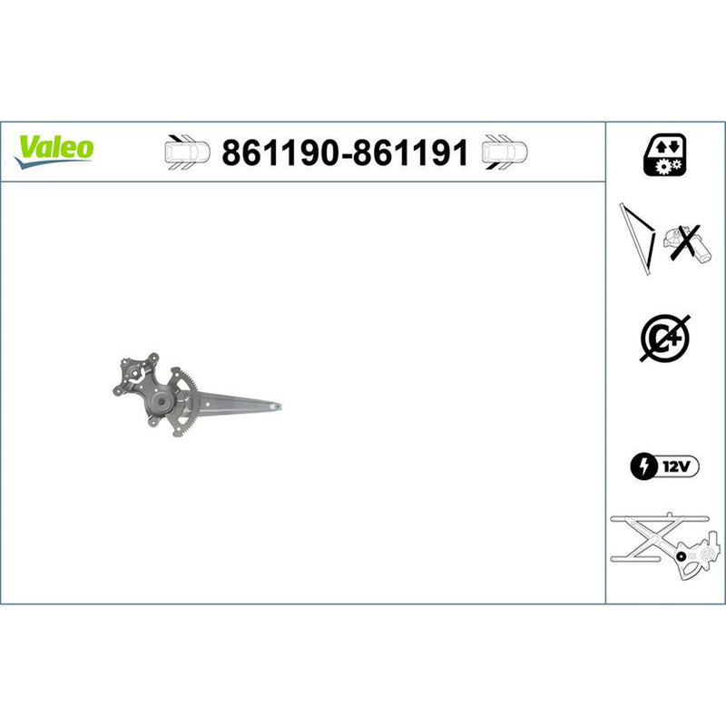 Valeo Electric Window Regulator Lifter Left Rear 861190