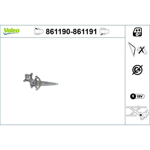 Valeo Electric Window Regulator Lifter Left Rear 861190