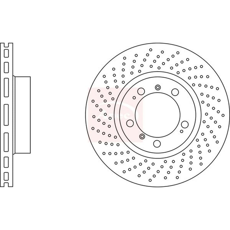 Apec 2 x Front Perforated/Vented Brake Discs DSK2467