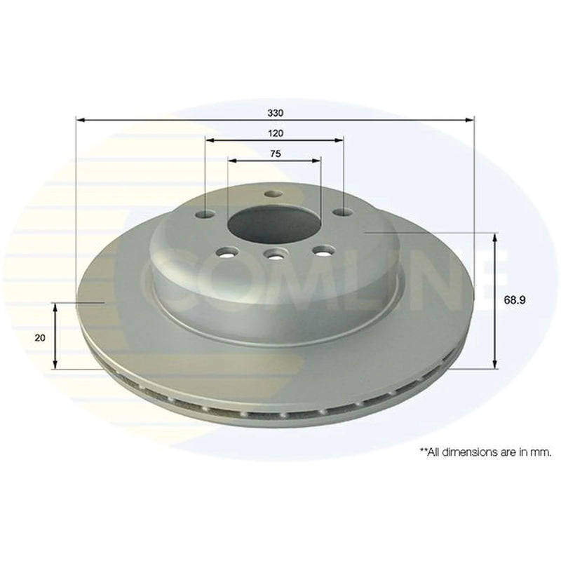 Comline 2 x Vented Rear Brake Discs ADC1782V