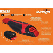 Vango Apex 3 Harissa Sleeping Bag - Vango - Van Life Living