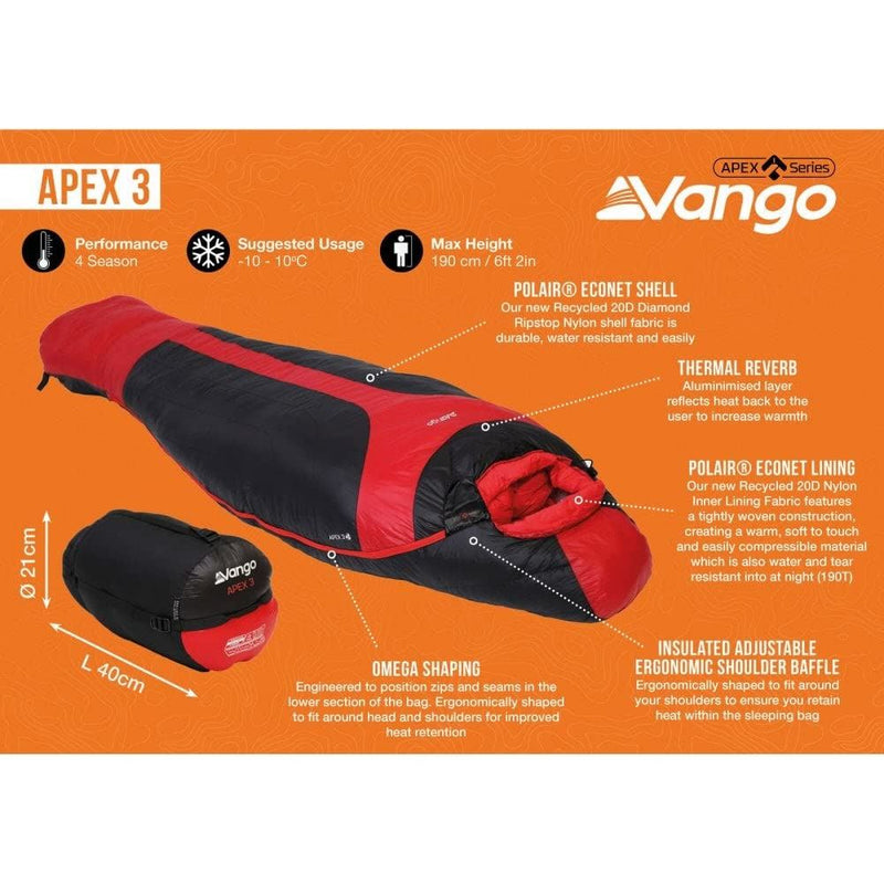 Vango Apex 3 Harissa Sleeping Bag - Vango - Van Life Living