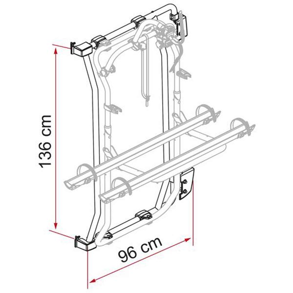 Fiamma Kit Frame Ducato (Stainless steel frame, for Fiat Ducato III–IV 2006 H2/H3, Citroën Jumper II–III, Peugeot Boxer II–III, not suitable for 270° hinges)