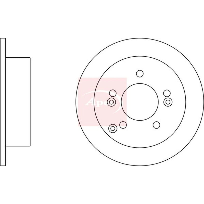 Apec 2 x Solid Rear Brake Discs DSK2393-x2
