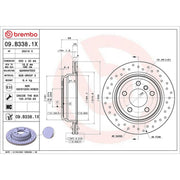 Brembo Xtra 2 x Perforated/Vented Rear Brake Discs 09.B338.1X-x2