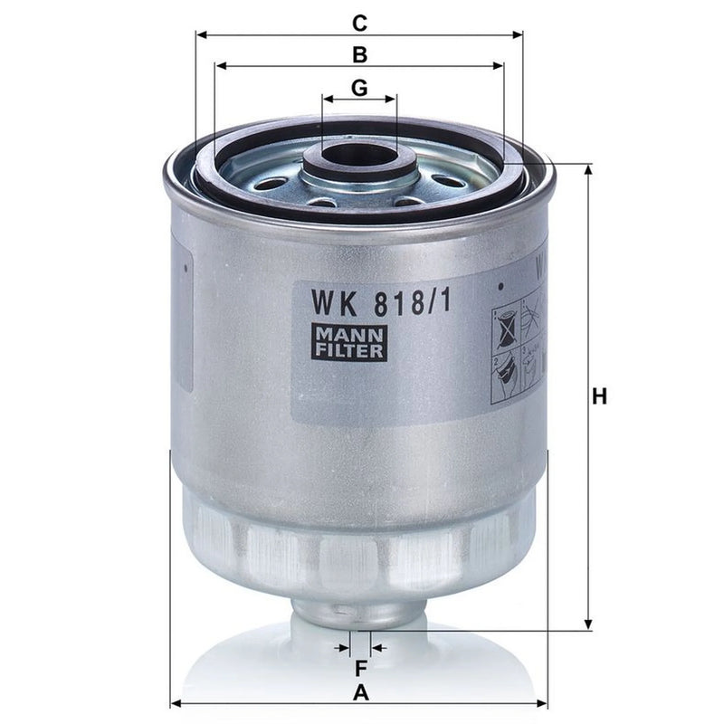 MANN-FILTER Fuel Filter Element WK 818/1