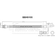 Borg & Beck Brake Hydraulic Hose Line Rear Right BBH9100