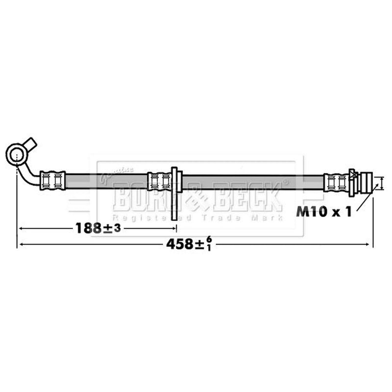 Borg & Beck Brake Hydraulic Hose Line Rear Left BBH7442