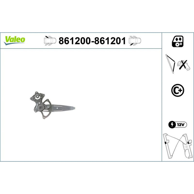 Valeo Electric Window Regulator Lifter Left Rear 861200