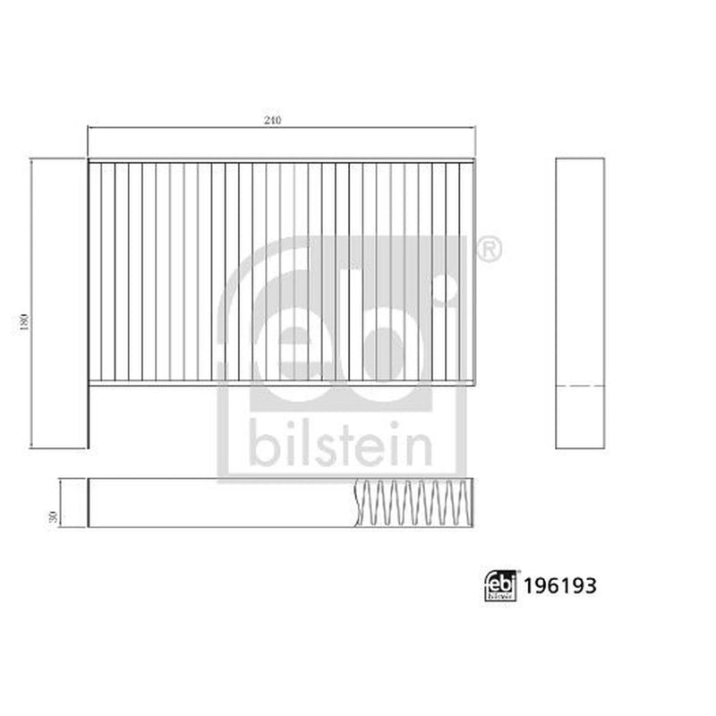 Febi Cabin Air Filter (Pollen Filter) 196193