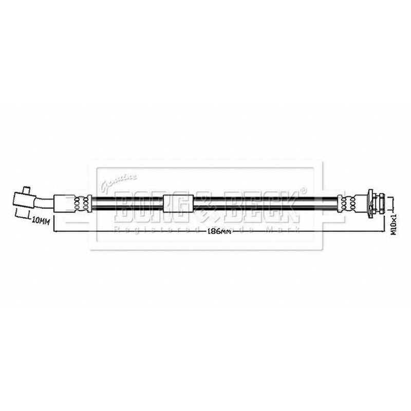 Borg & Beck Brake Hydraulic Hose Line outer BBH8874