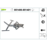 Valeo Electric Window Regulator Lifter Right Front 851401