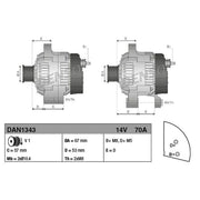 Denso Car Alternator 12V fits Opel Astra F 1991-2001 1.4 1.6