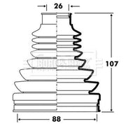 Borg & Beck Drive Shaft Bellow Kit transmission sided Thermo BCB2811