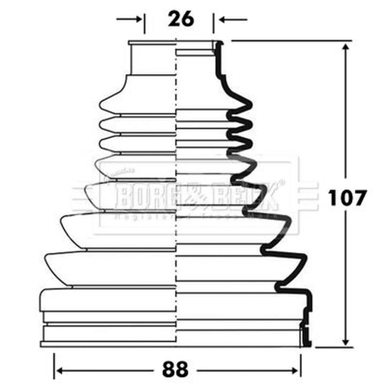 Borg & Beck Drive Shaft Bellow Kit transmission sided Thermo BCB2811
