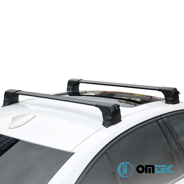 Aluminium Roof Bars Rack Black fits Fiat Doblo 2010-2021 263 - Omtec - Van Life Living