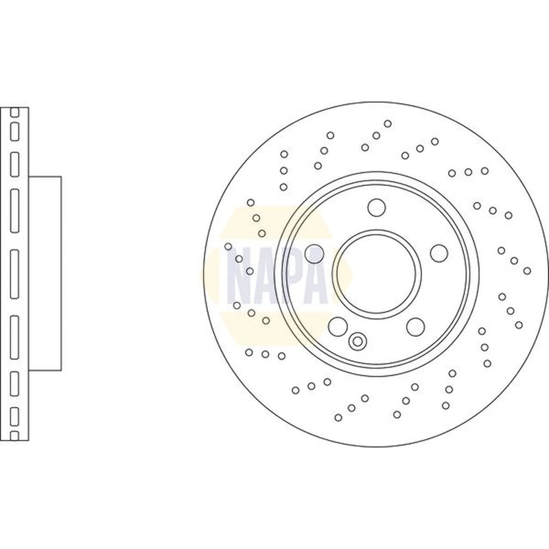 NAPA 2 x Perforated/Vented Front Brake Discs NBD5107-x2