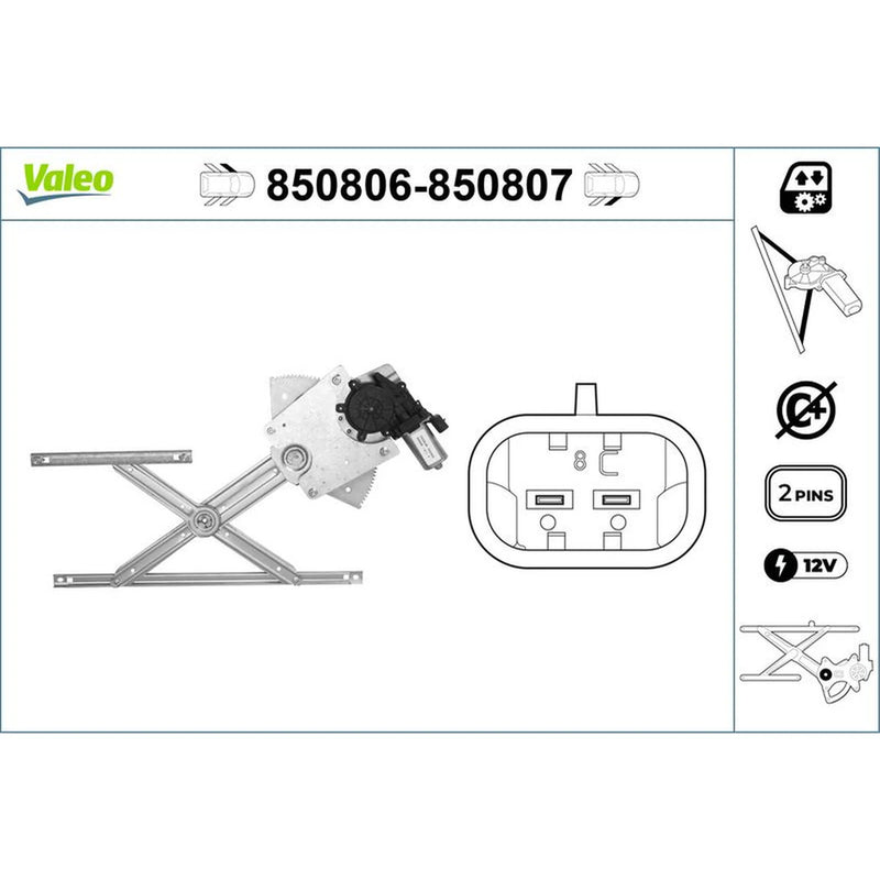 Valeo Electric Window Regulator Lifter Left Front 850806