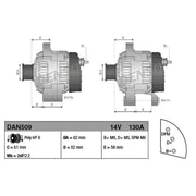 Denso Car Alternator 12V fits Opel Astra H 2004-2010 1.9