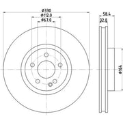 DON 2 x Front Brake Discs PCD22741-x2
