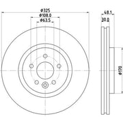 DON 2 x Vented Front Brake Discs PCD22061-x2
