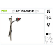 Valeo Electric Window Regulator Lifter Left Rear 851100