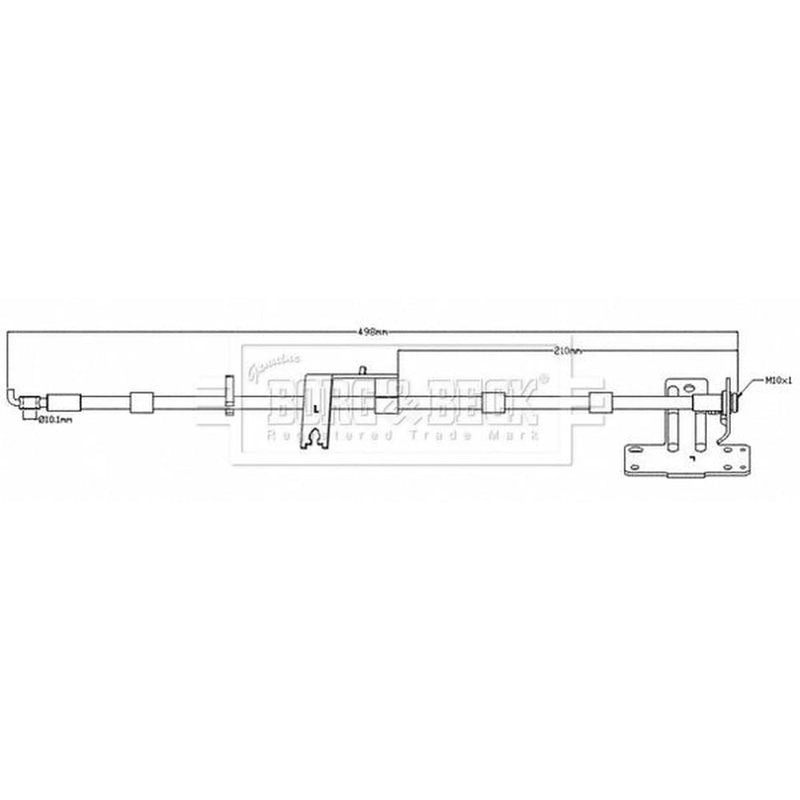 Borg & Beck Brake Hydraulic Hose Line Rear Left BBH8686