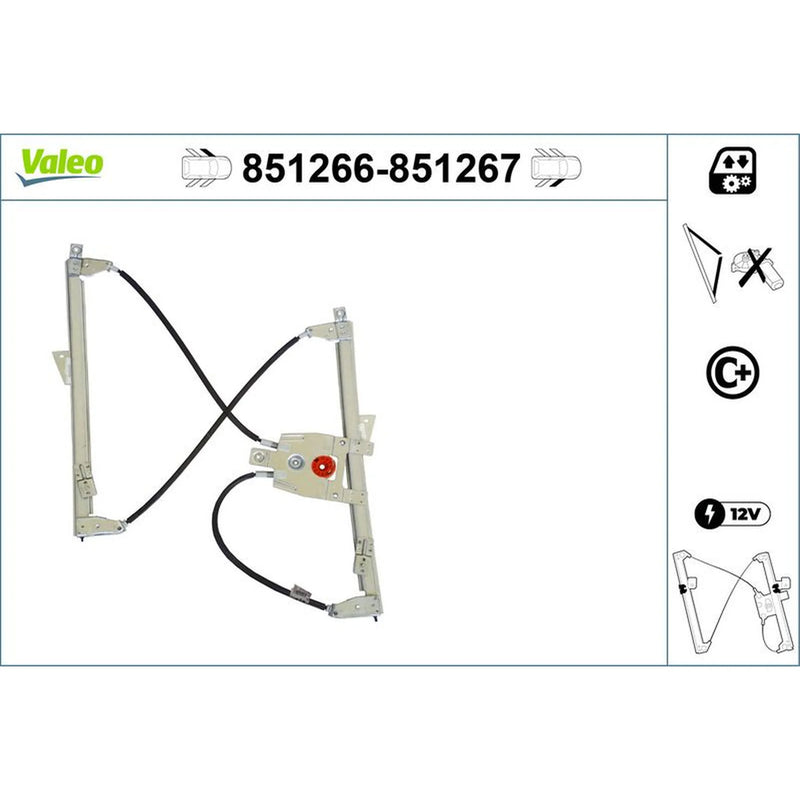 Valeo Electric Window Regulator Lifter Right Front 851267