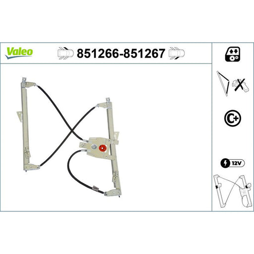 Valeo Electric Window Regulator Lifter Right Front 851267