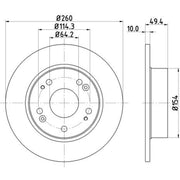 DON 2 x Solid Rear Brake Discs PCD12372