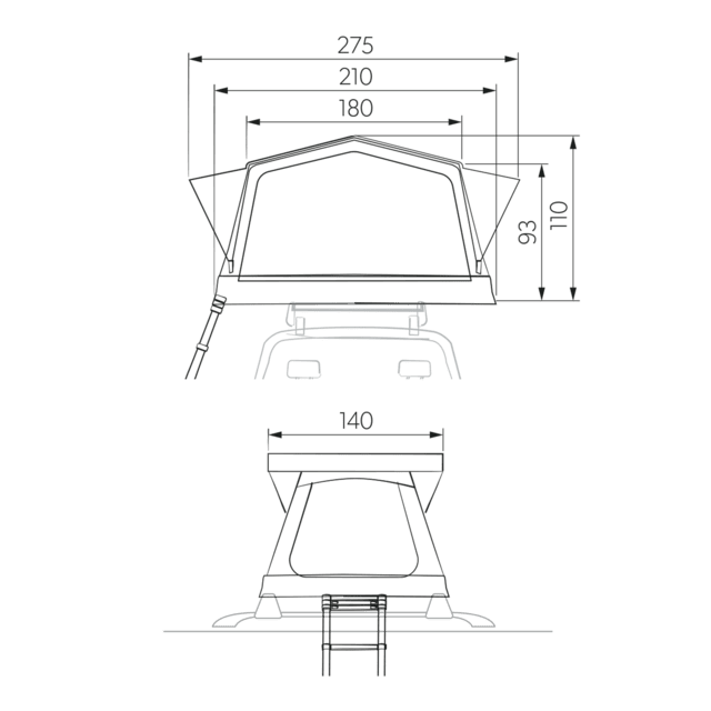 Dometic TRT 140 2-person AIR Inflatable Rooftop Tent - Dometic - Van Life Living