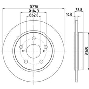 DON 2 x Solid Rear Brake Discs PCD11062-x2
