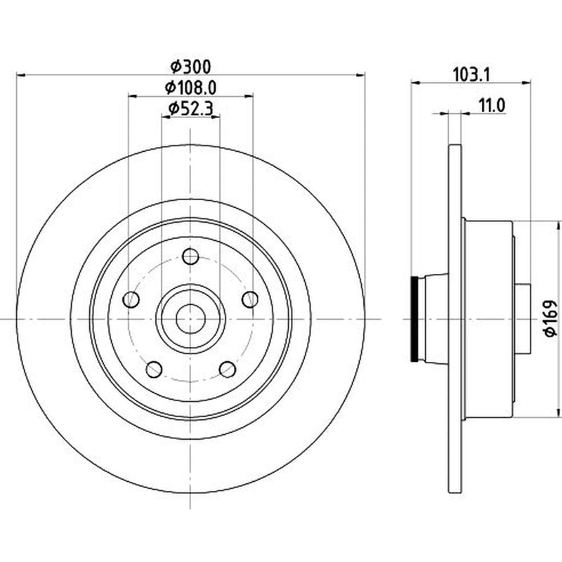 Mintex 2 x Solid Brake Discs MDC2375 OE 8200266043