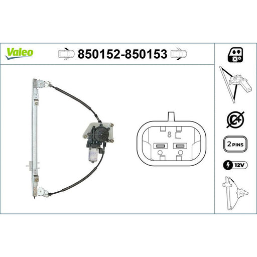 Valeo Electric Window Regulator Lifter Right Front 850153