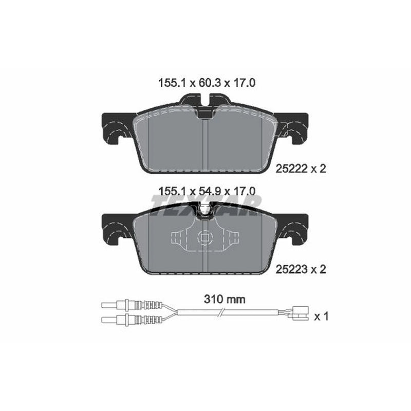 Textar Front Brake Pad Set 2522201